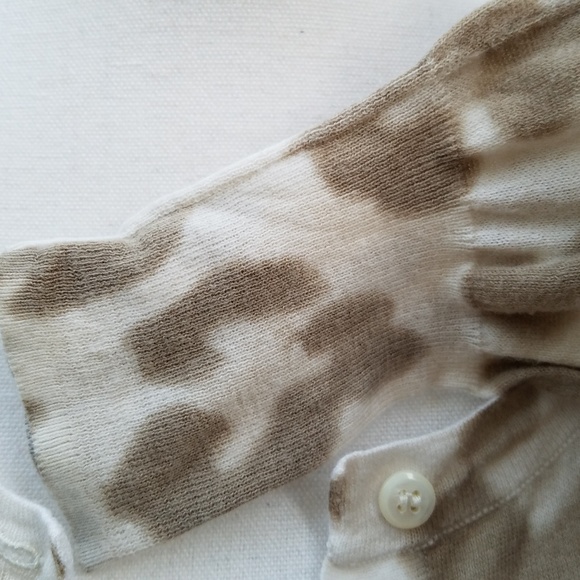 J Crew Cream Leopard Tissue Sweater, Fine Knit Cot - Picture 6 of 14